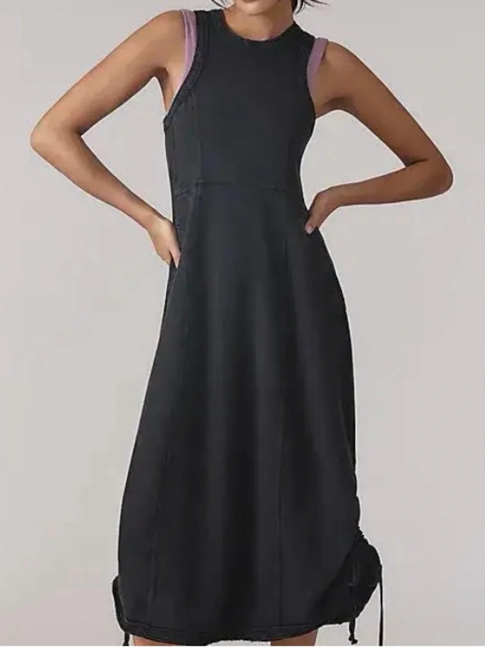 Daily Practice Midi Dress Size XS Black Cotton Racerback Casual Gorpcore Granola